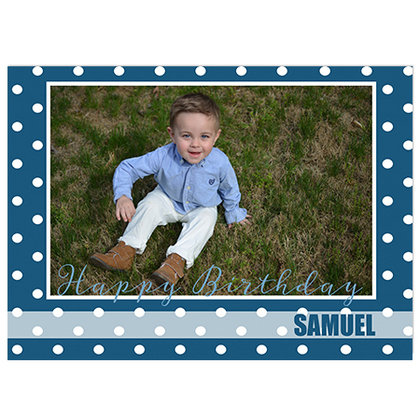 Blue Birthday Polka Dots